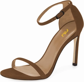 Women Classic Open Toe Sandals Ankle Strap High Heels Two Piece Buckled Prom Shoes Size 4-15 US