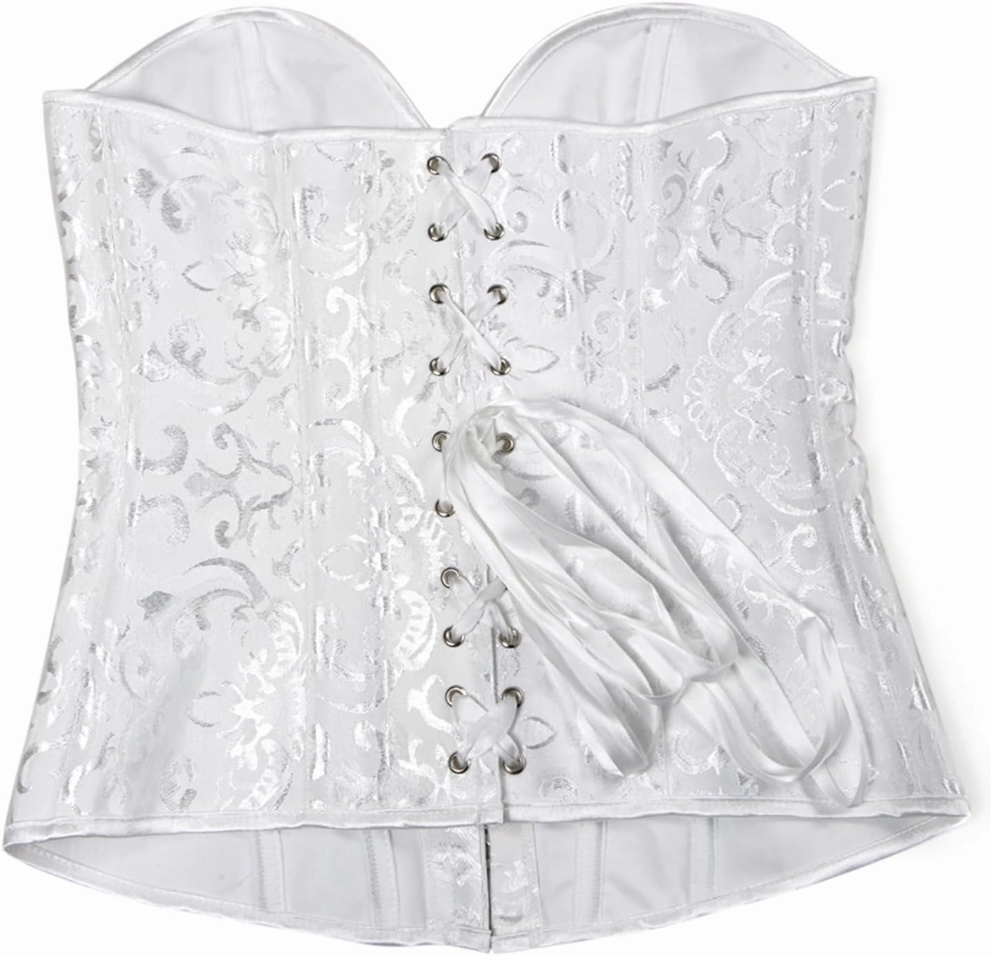 Women's Bustier Corset Top Sexy Lingerie Sets Black Satin Waist Cincher