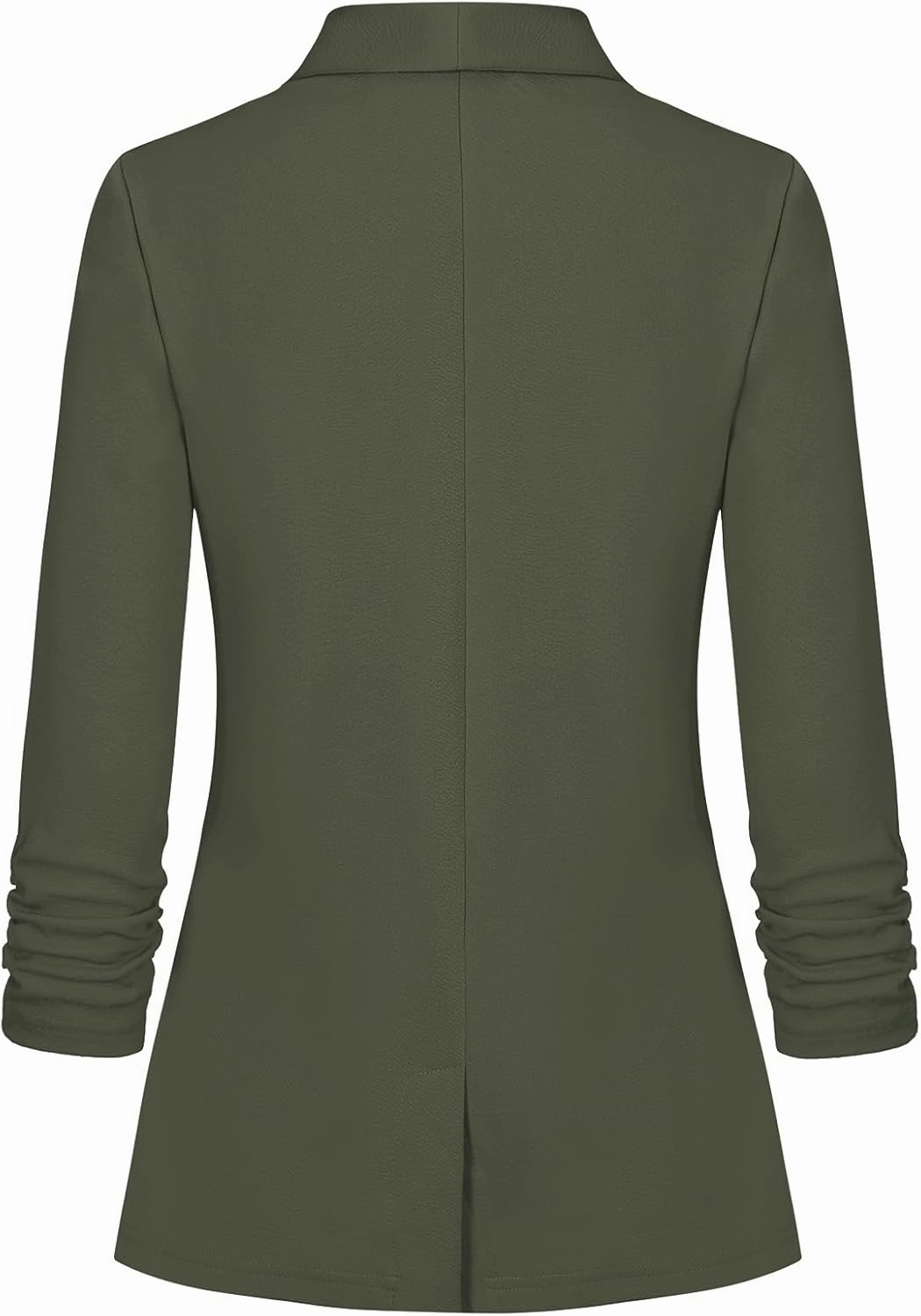 Women's Casual Open Front Blazers Shawl Lapel Ruched 3/4 Sleeve Office Lightweight Blazer Jackets with Pockets