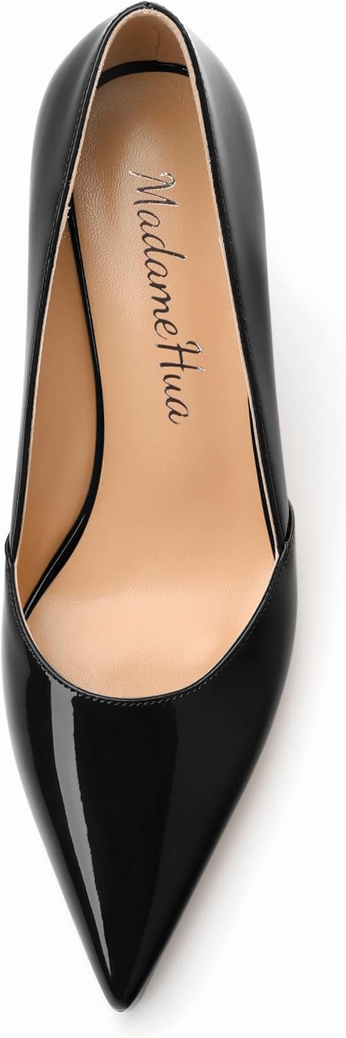 Women's Closed Toe High Stiletto Heels Dress Pointed Toe Daily Patent Pumps Shoes