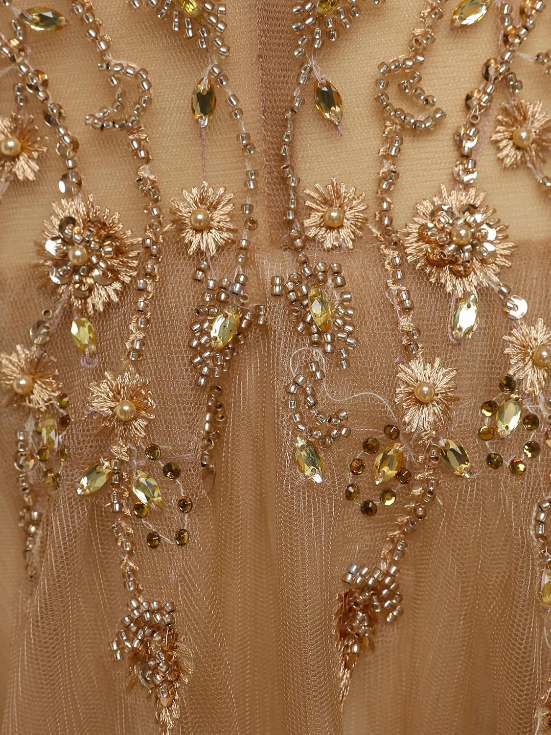 Women's Dresses V-Neck Spaghetti Straps Elegant Beaded Embroidery Slim Waist Long Dresses