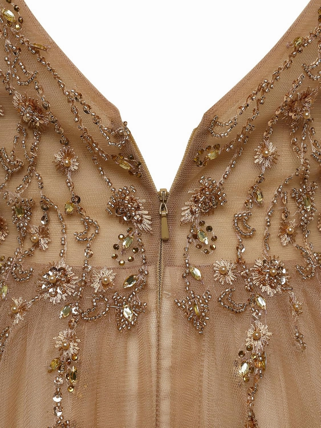 Women's Dresses V-Neck Spaghetti Straps Elegant Beaded Embroidery Slim Waist Long Dresses