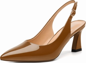 Women's Pumps Slingback Kitten Heels for Women Closed Pointed Toe Backless Pumps Wedding Party Dress Pumps Shoes
