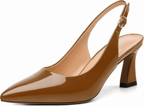 Women's Pumps Slingback Kitten Heels for Women Closed Pointed Toe Backless Pumps Wedding Party Dress Pumps Shoes