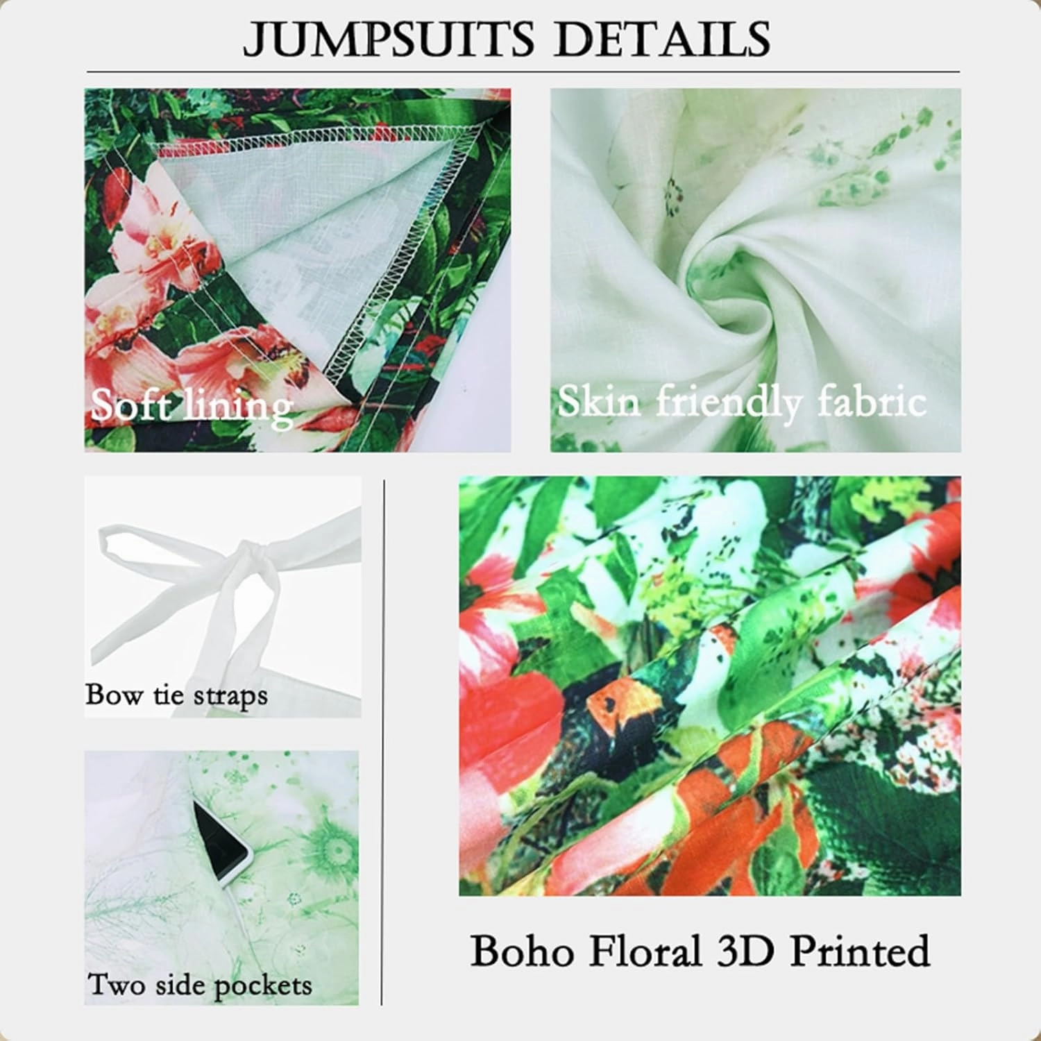 Women's Summer Rompers Loose Wide Leg Casual Wide Leg Long Jumpsuits Rompers with Pockets