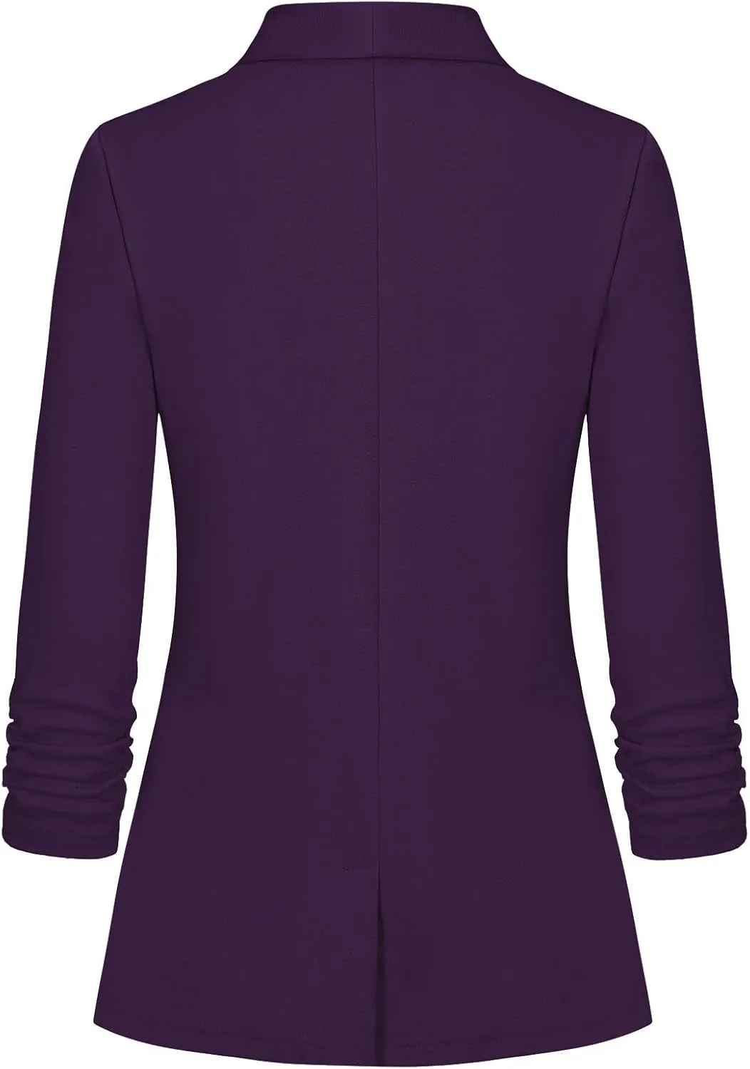 Women's Casual Open Front Blazers Shawl Lapel Ruched 3/4 Sleeve Office Lightweight Blazer Jackets with Pockets