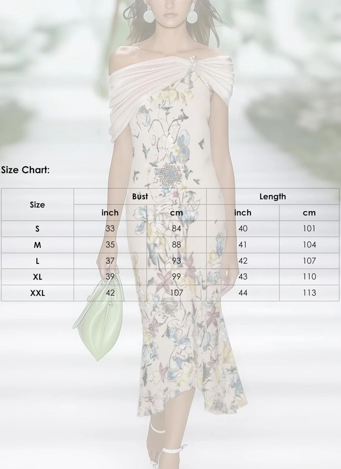 Womens 2025 Fashion Fresh Off Shoulder Floral Print Green Maxi Dress Slim Fit Summer Dress