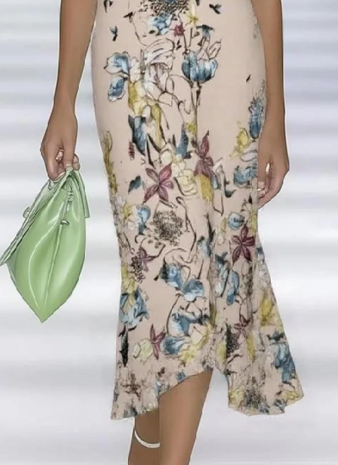 Womens 2025 Fashion Fresh Off Shoulder Floral Print Green Maxi Dress Slim Fit Summer Dress
