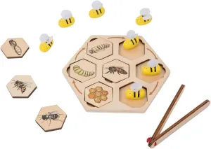 Wooden Life Cycle Toys for Kids Ages 3-6, Montessori Preschool Learning & Educational Activities, Bee Puzzle with Tray and Clamp, Toddlers Science Classroom Must Haves for Boys & Girls