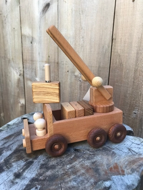 Wooden Crane Toy Truck