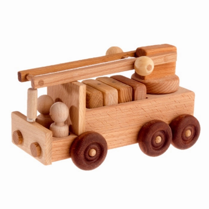 Wooden Crane Toy Truck