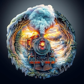 Wooden Puzzles for Adults, Wooden Flat Puzzles with 3D Visual Effect, Steam Train Puzzles, Unique Puzzles Gifts for Women Men (M-11.4 * 10.8n 170pcs)