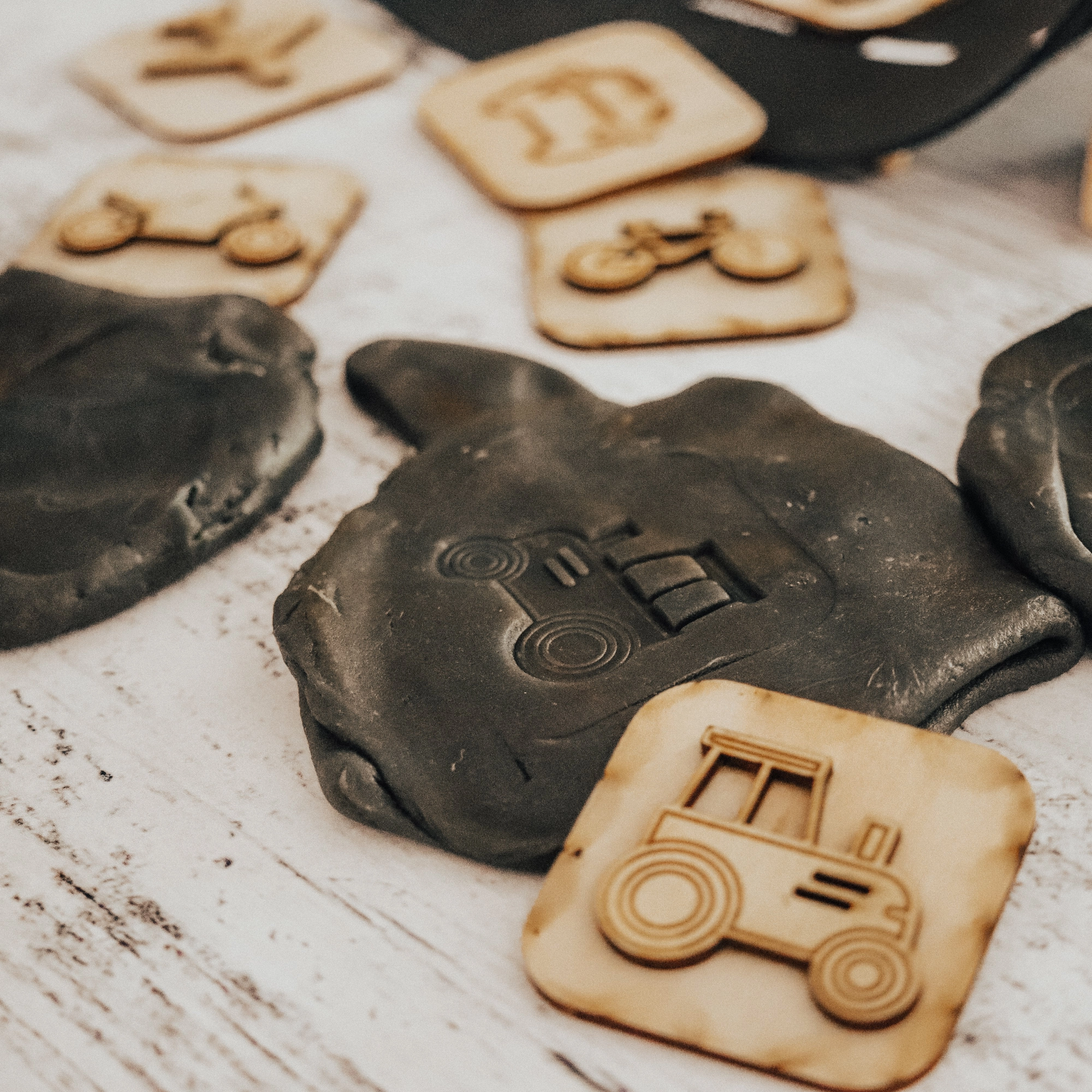 Wooden Transport Stamps, Set of 10