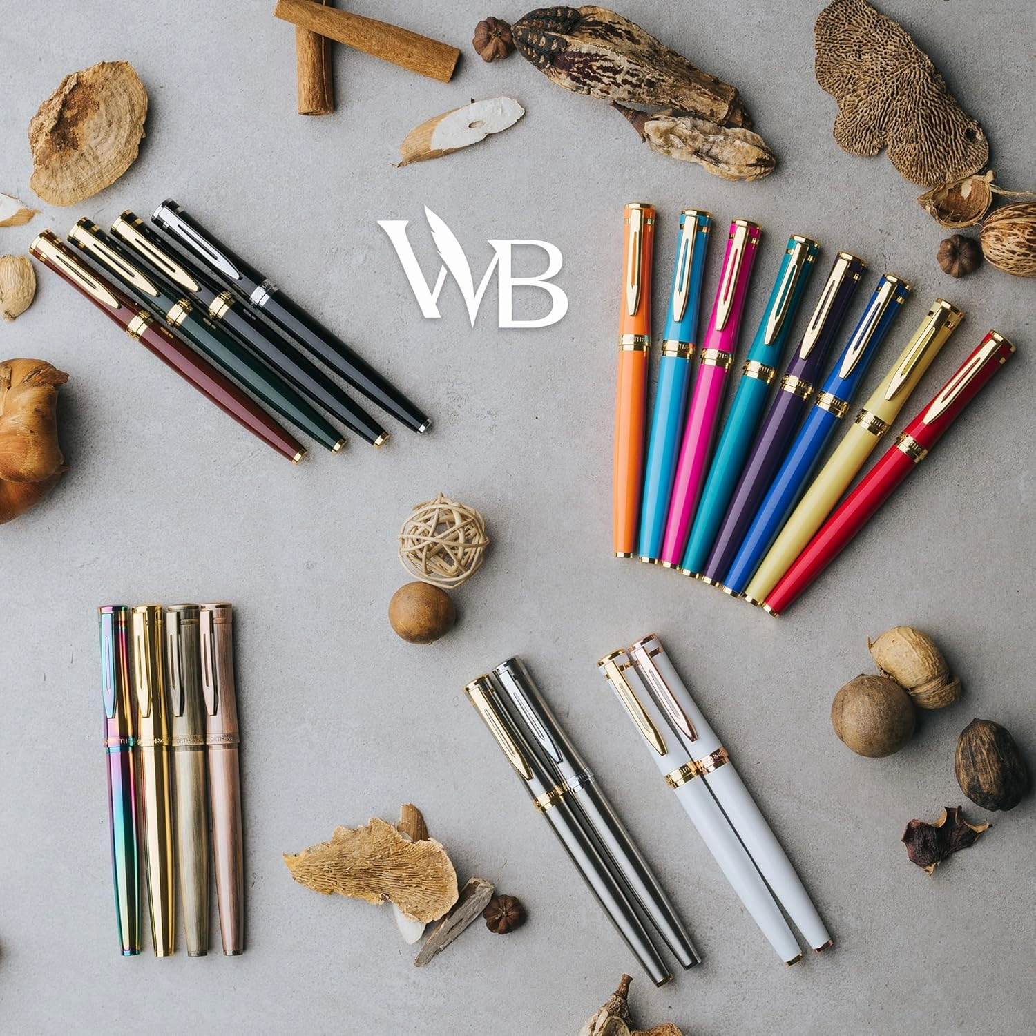 Wordsworth & Black Luxury Fountain Pen - Stunning Brushed Bronze Pen, 18K Gilded Nib (Medium), Ink Converter, Best Pen Gift Set for Men & Women, Professional, Executive, Office, Nice Pens