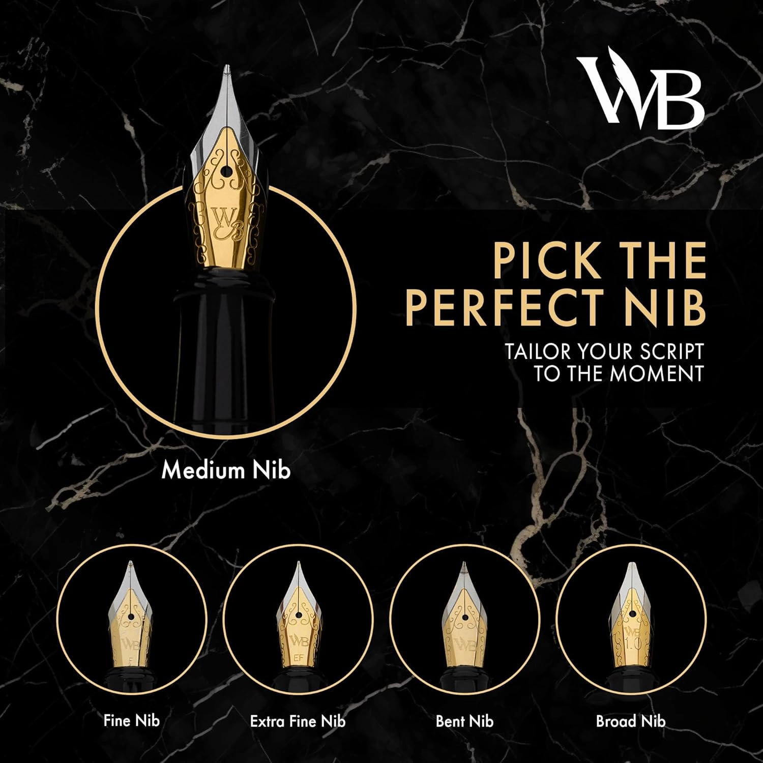 Wordsworth & Black Luxury Fountain Pen - Stunning Brushed Bronze Pen, 18K Gilded Nib (Medium), Ink Converter, Best Pen Gift Set for Men & Women, Professional, Executive, Office, Nice Pens