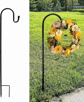 Wreath Stand for Cemetery In Ground, Christmas Wreath Hanger for Display Funeral, Heavy Duty Grave Marker Garland Hook for Memorial Gravestone (1 Pcs)