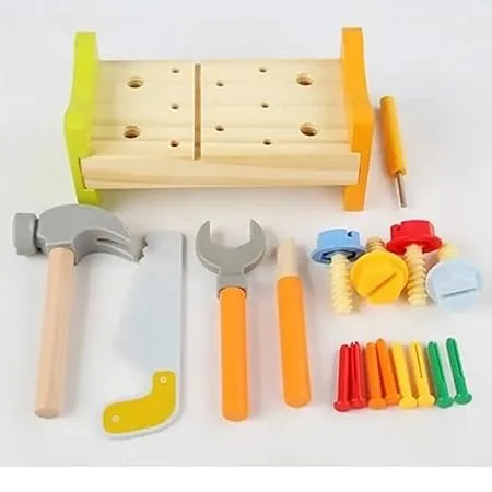 Wudly -Wooden Tool Bench -Small 1 Set | Educational Toy | Construction Bench Toy | 3  Years Kids | Child Safe Certified