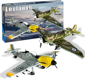 WWII Military Aircraft Building Blocks Set - 997 PCS Spitfire & BF-109 Fighter Plane Models with Moving Propellers & Retractable Landing Gear, Collectible Aviation Gift for Adults & Kids