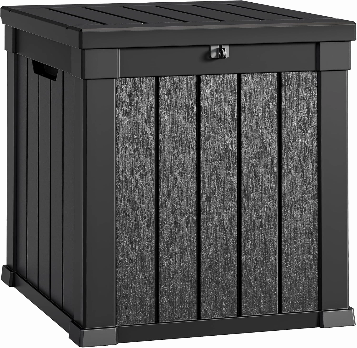 YITAHOME Deck Box, 51 Gallon Weather Resistant Outdoor Storage Container for Patio Cushions, Pool Supplies, Garden Tools, Lockable Lid and Side Handles, Black