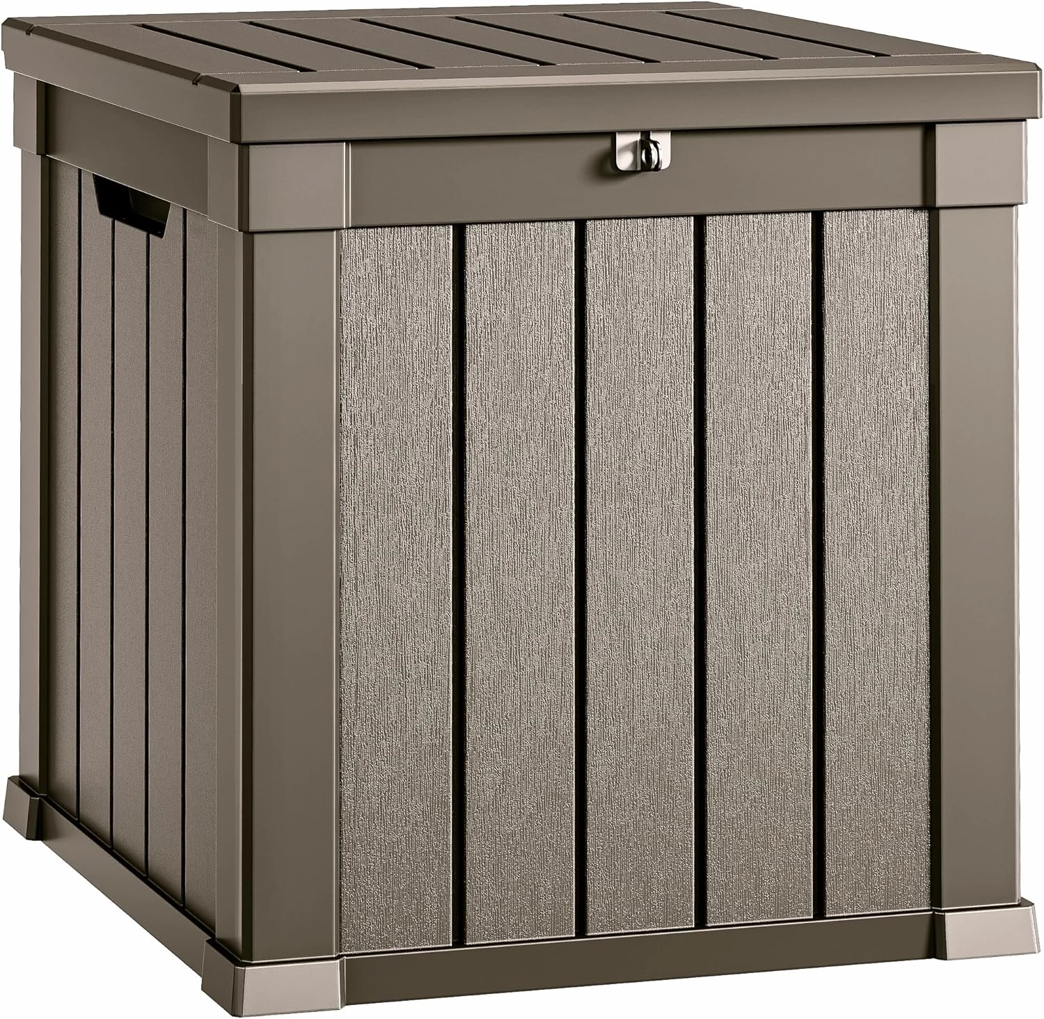 YITAHOME Deck Box, 51 Gallon Weather Resistant Outdoor Storage Container for Patio Cushions, Pool Supplies, Garden Tools, Lockable Lid and Side Handles, Light Brown