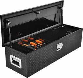YITAMOTOR 30 Inch Truck Bed Tool Box, Heavy Duty Aluminum Diamond Plate Tool Box with Sliding Shelf, Trailer Tool box for Pick Up Truck RV Trailer, Chest Storage Organizer with Lock and Keys