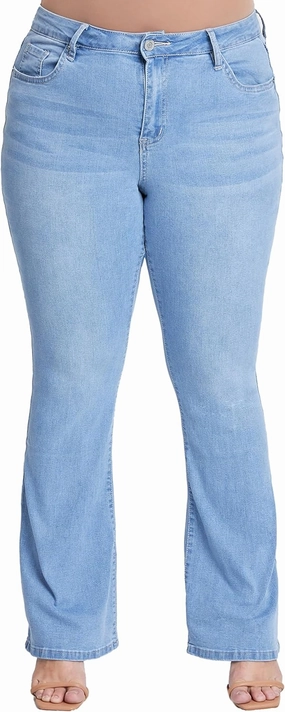 YMI Women's Junior Plus Size Basic Flare Jean