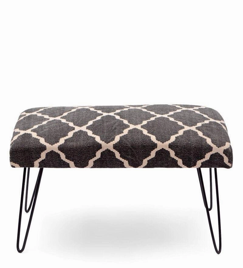 Yoho Metal Bench In Cotton Black Colour