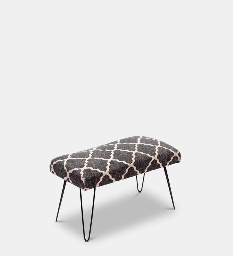 Yoho Metal Bench In Cotton Black Colour