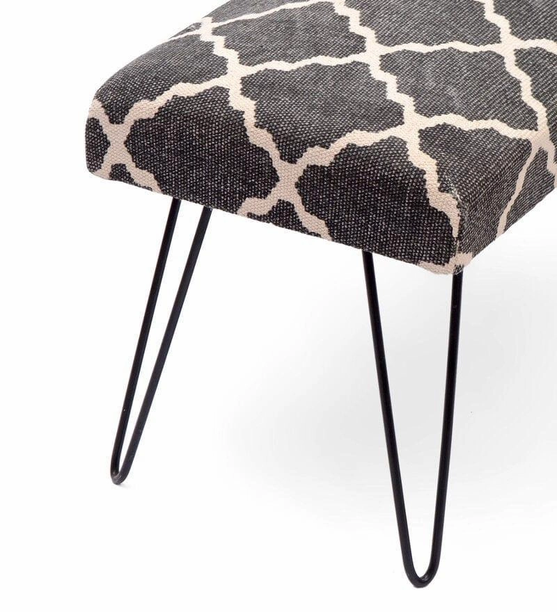 Yoho Metal Bench In Cotton Black Colour