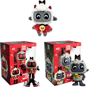 Youtooz Possessed Lamb 5.4" and Lamb 3.7" Vinyl Figure Bundle with Lamb Plushie 9", Official Licensed Collectible from Cult of The Lamb Videogame Cult of The Lamb Collection