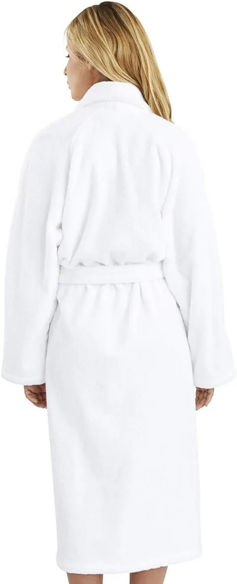 Yves Delorme Etoile Blanc Bath Robe - Extra Plush and Soft Luxury Bath Linens - 100% Natural and Organic - High Absorbency Turkish Towel