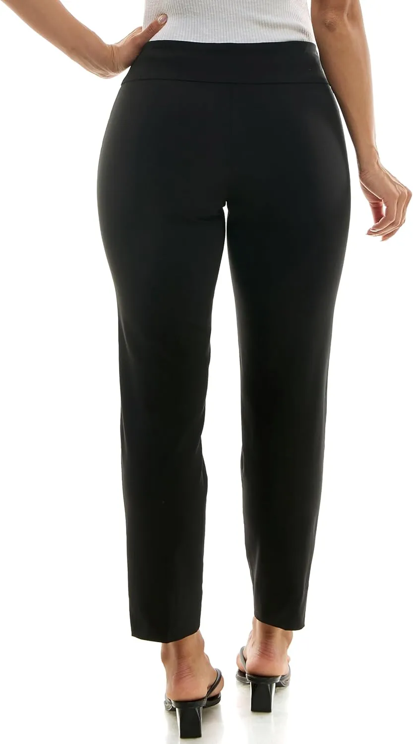 Zac & Rachel Women's Pull-On Ankle Length Pant with Tummy Control Waist Band