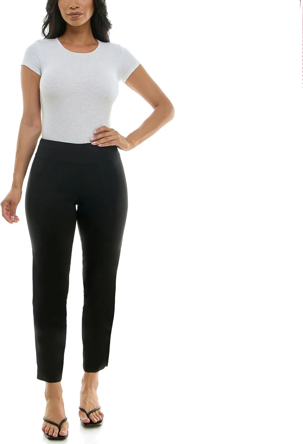 Zac & Rachel Women's Pull-On Ankle Length Pant with Tummy Control Waist Band