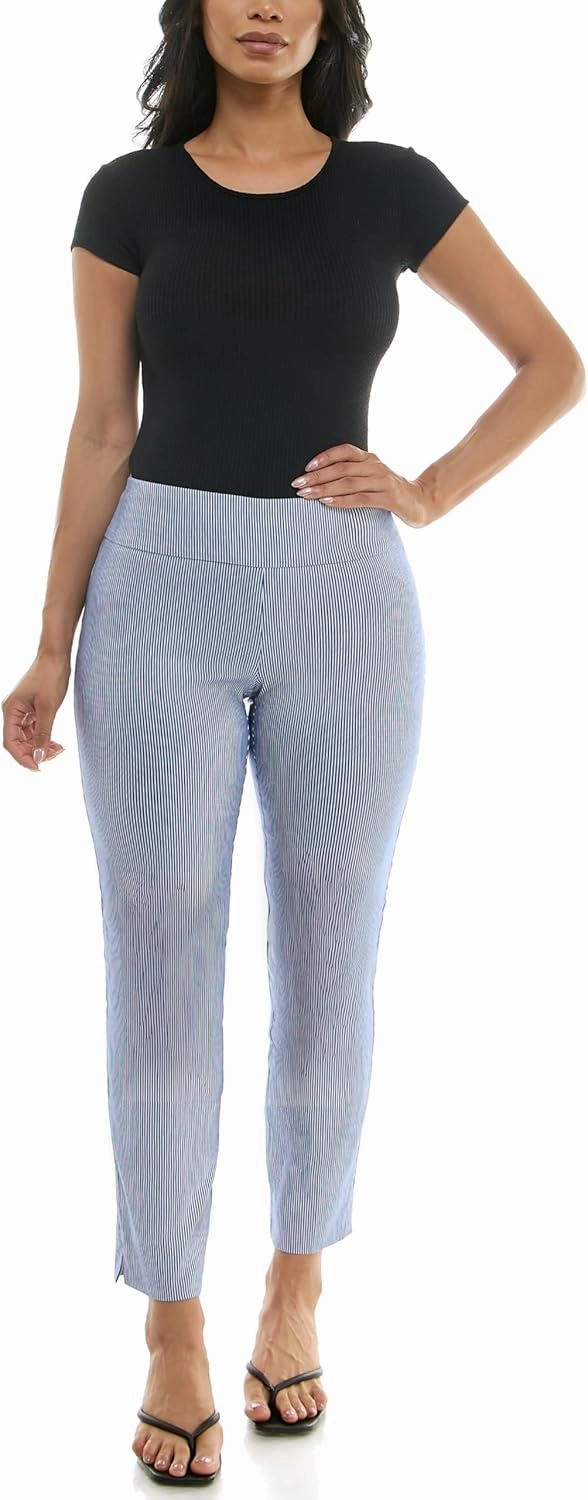 Zac & Rachel Women's Pull-On Ankle Length Pant with Tummy Control Waist Band