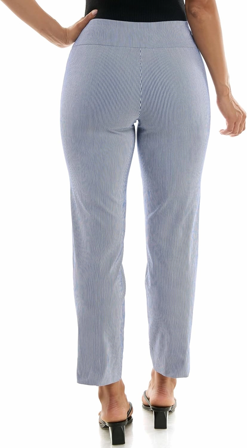 Zac & Rachel Women's Pull-On Ankle Length Pant with Tummy Control Waist Band