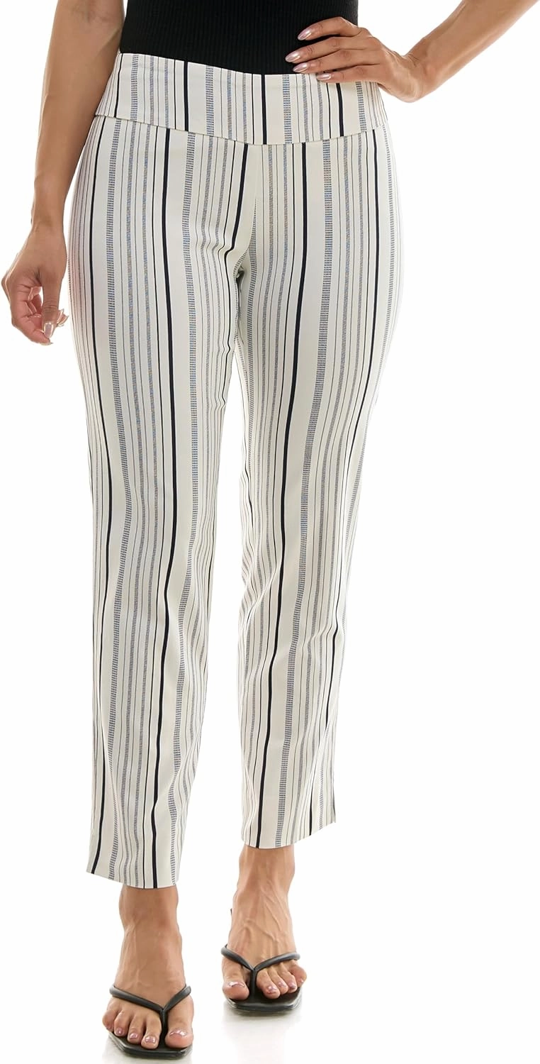 Zac & Rachel Women's Pull-On Ankle Length Pant with Tummy Control Waist Band