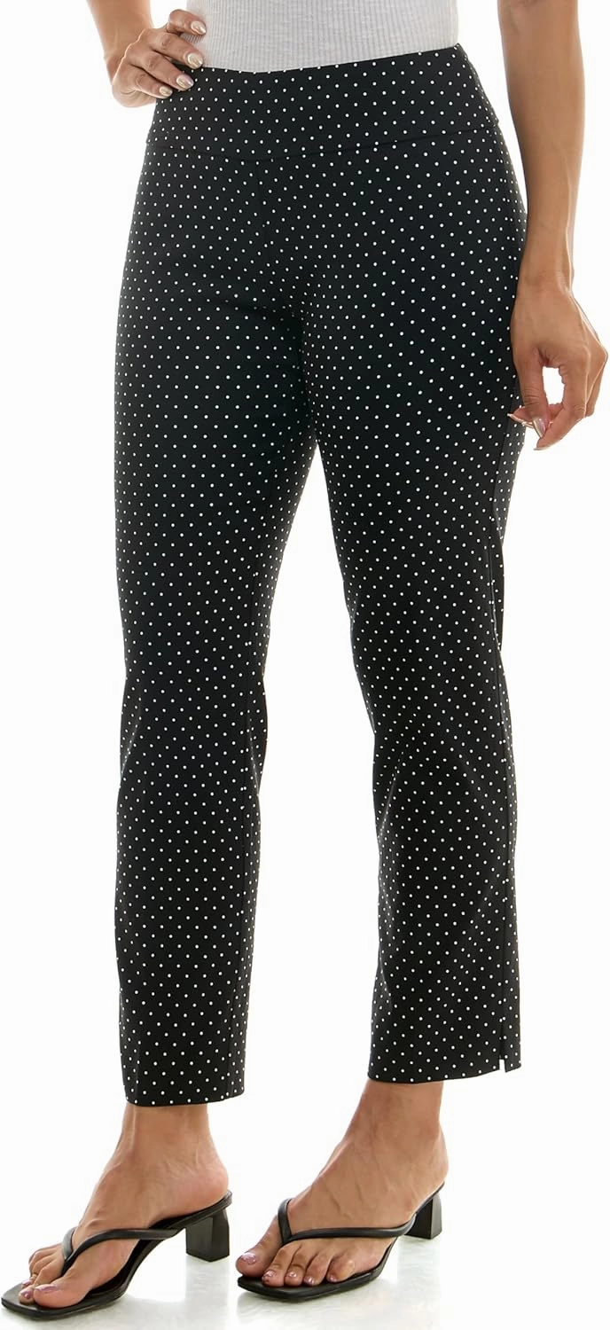 Zac & Rachel Women's Pull-On Ankle Length Pant with Tummy Control Waist Band