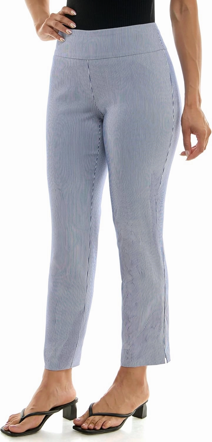 Zac & Rachel Women's Pull-On Ankle Length Pant with Tummy Control Waist Band