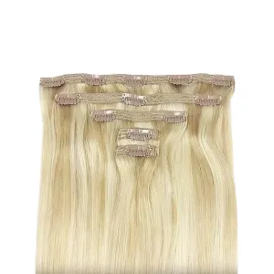 Zala Clip In Hair Extensions - 100% Remy Human Hair - Natural, Silky & Straight Discreet Clip in Extensions - Blend Easy into Natural Hair - 5 Piece Set, in Honey Blonde (100g / 20 inch)