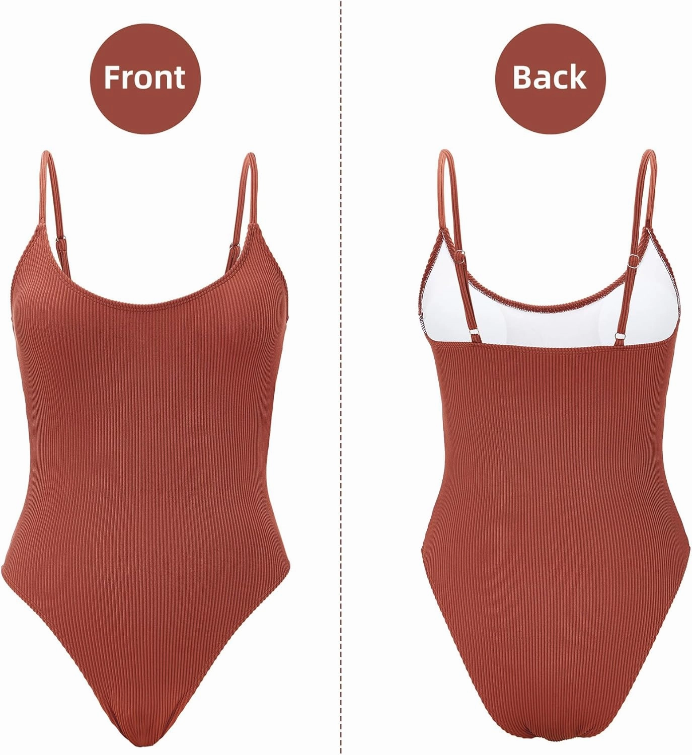 Zando One Piece Swimsuit Women Sexy Ribbed Swim Suits for Women 2025 Bathing Suit Open Back Swimsuits Slimming Women Swimwear
