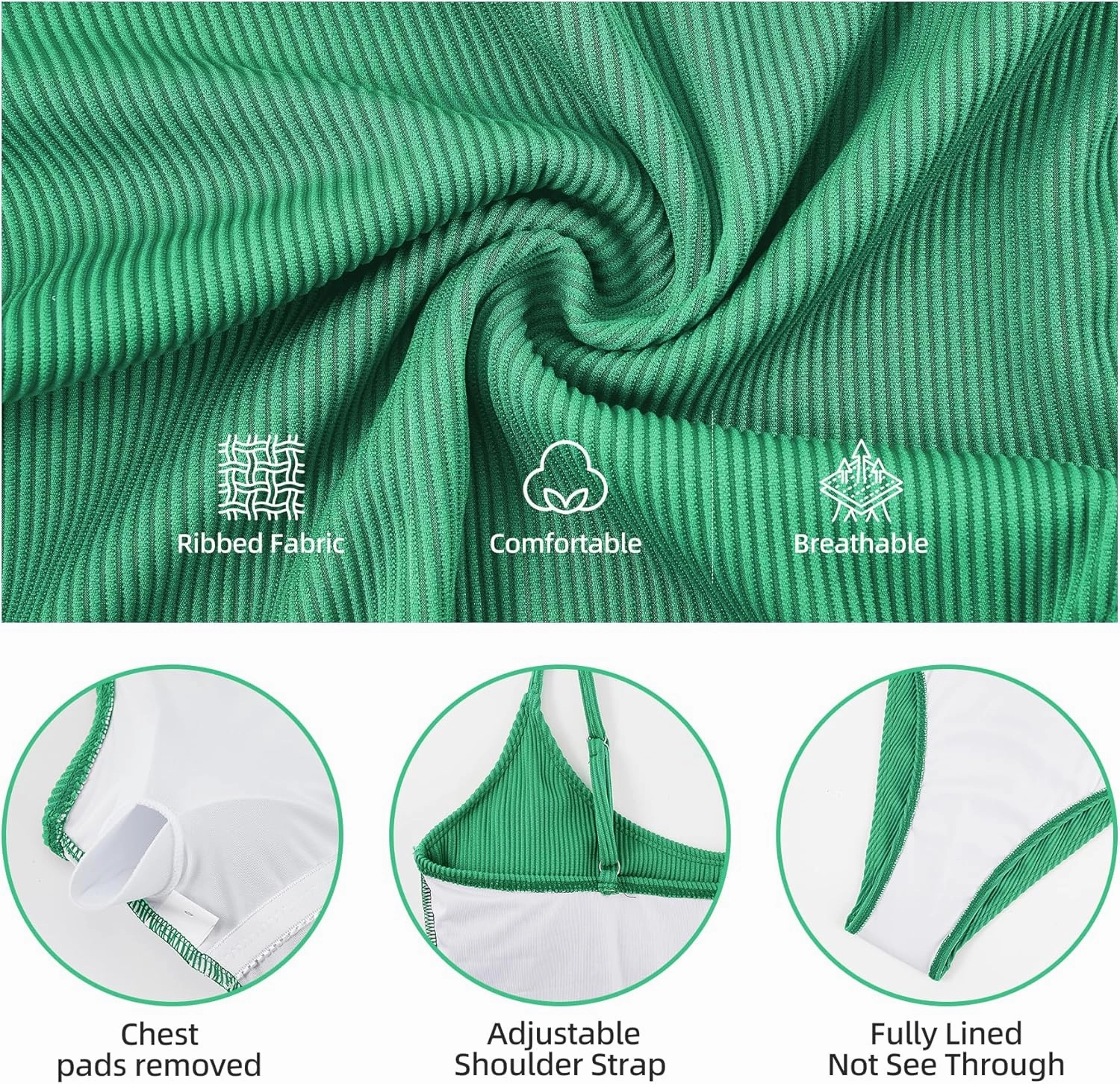 Zando One Piece Swimsuit Women Sexy Ribbed Swim Suits for Women 2025 Bathing Suit Open Back Swimsuits Slimming Women Swimwear