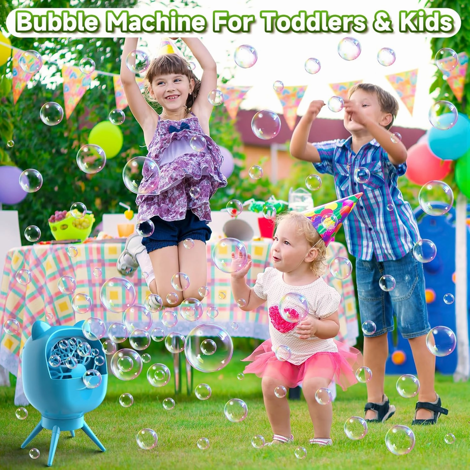 Zerhunt Bubble Machine Rechargeable Bubble Maker: 500ML Automatic High-Output Bubble Blower for Parties Weddings Birthdays & Outdoor Activities - Bubble Toys for Kids Toddlers & Family Entertainment