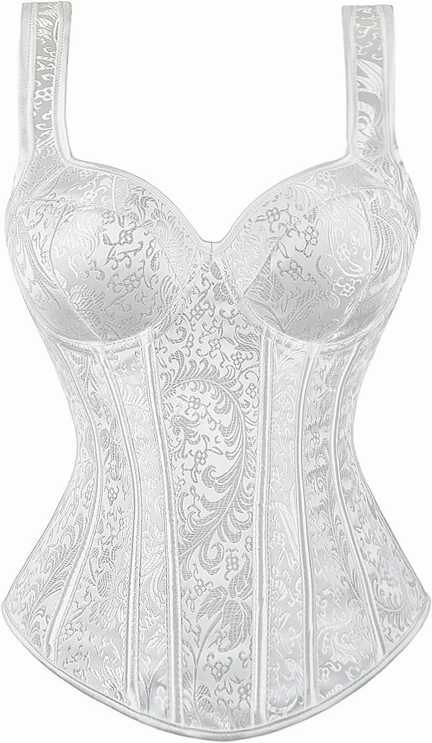 Zhitunemi Women's Gothic Jacquard Shoulder Straps Tank Overbust Corset Bustiers