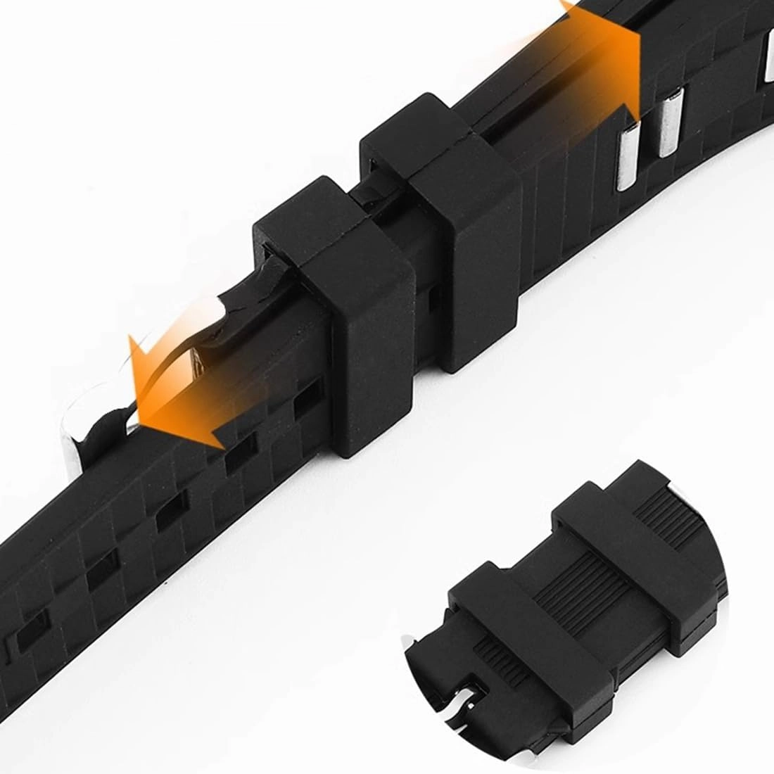 ZHUOLEI Black Silicone 26mm Rubber Watch Band Lug Width 9mm with Stainless Steel Buckle with Tool Replacement for Men's Watches