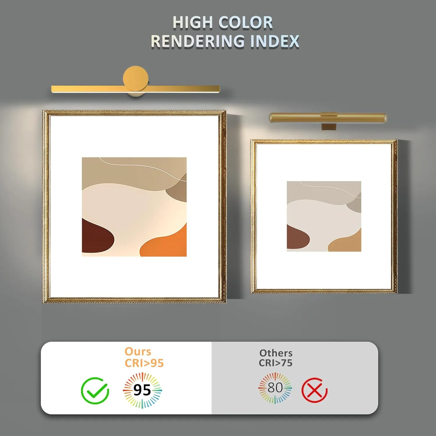 ZitoStory Battery Operated Picture Light with Remote,Wireless Dimmable Art Lights for Paintings Rechargeable Gallery Light Artwork Lighting for Canvas, Portrait (Gold,16'' Inch)