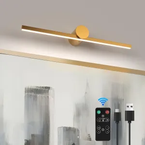 ZitoStory Battery Operated Picture Light with Remote,Wireless Dimmable Art Lights for Paintings Rechargeable Gallery Light Artwork Lighting for Canvas, Portrait (Gold,16'' Inch)