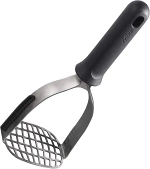 Zyliss Stainless Steel Potato Masher - Food Smasher for Potatoes, Avocados & More - Home Kitchen Essentials & Accessories - Manual Potato Masher Tool - Dishwasher-Safe Vegetable Masher - Grey